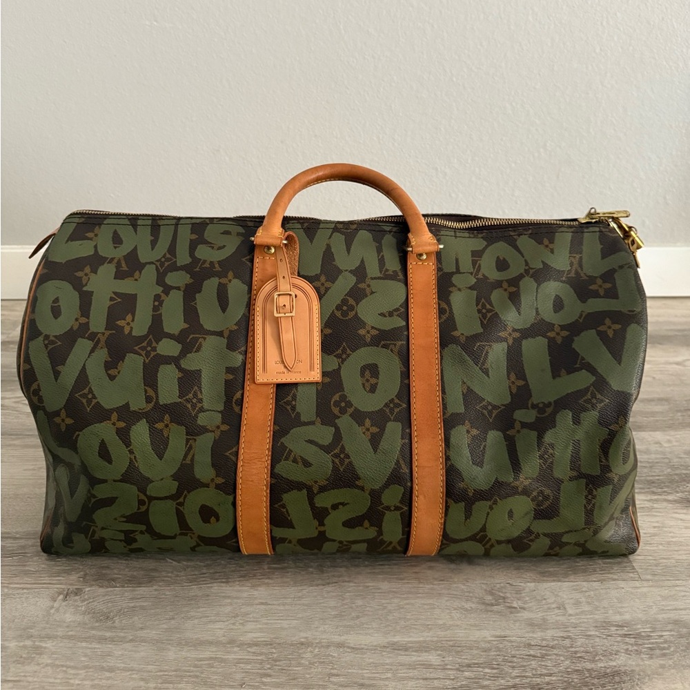 Vintage Louis Vuitton Stephen Sprouse Graffiti Keepall 50 Monogram Canvas Green